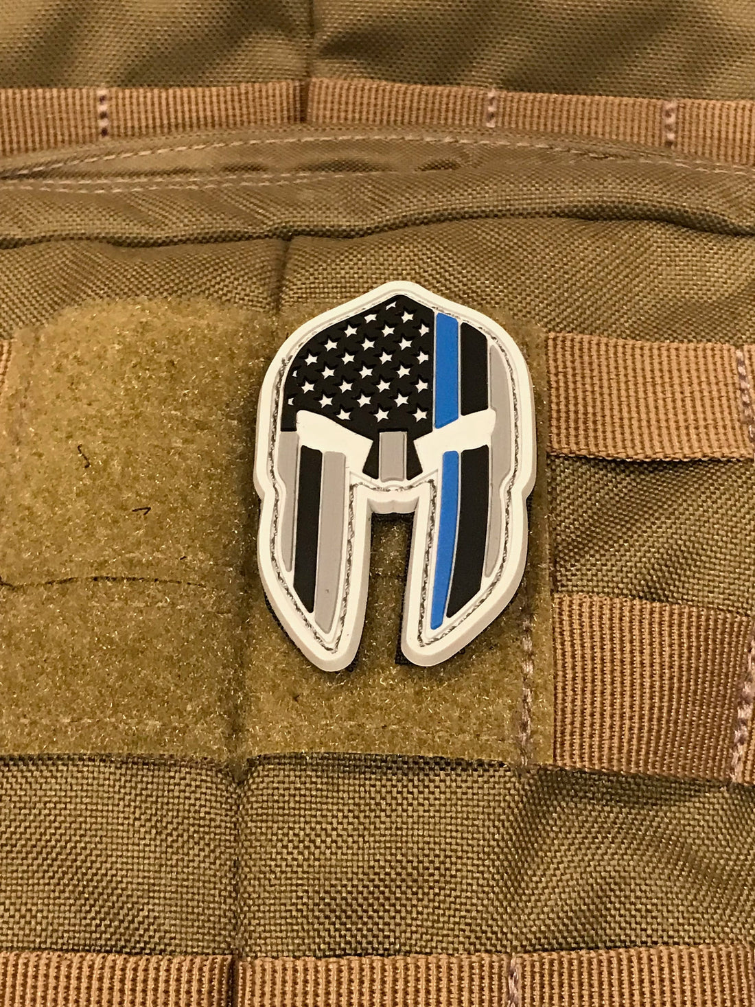 Thin Blue Line Spartan Helmet (PVC) Patch