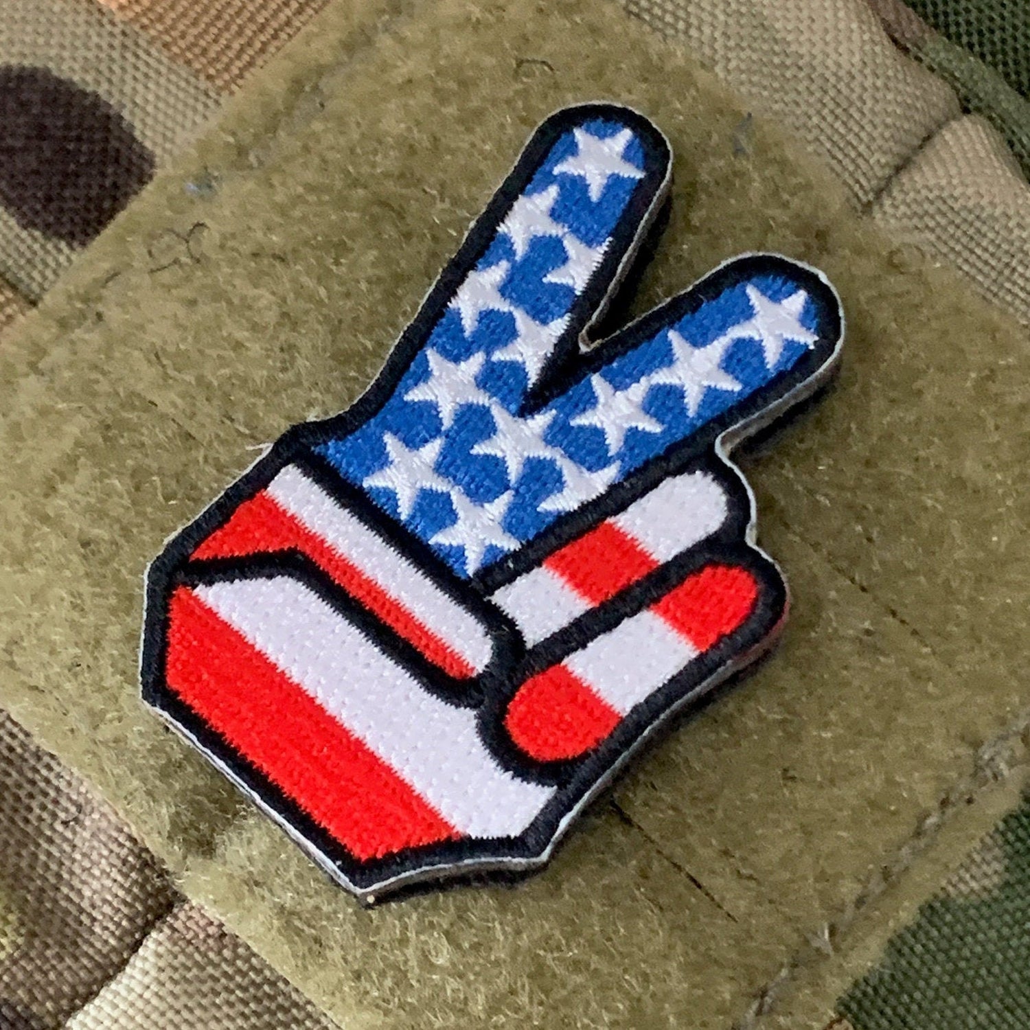 USA Flag/Peace - Embroidered Morale Patch