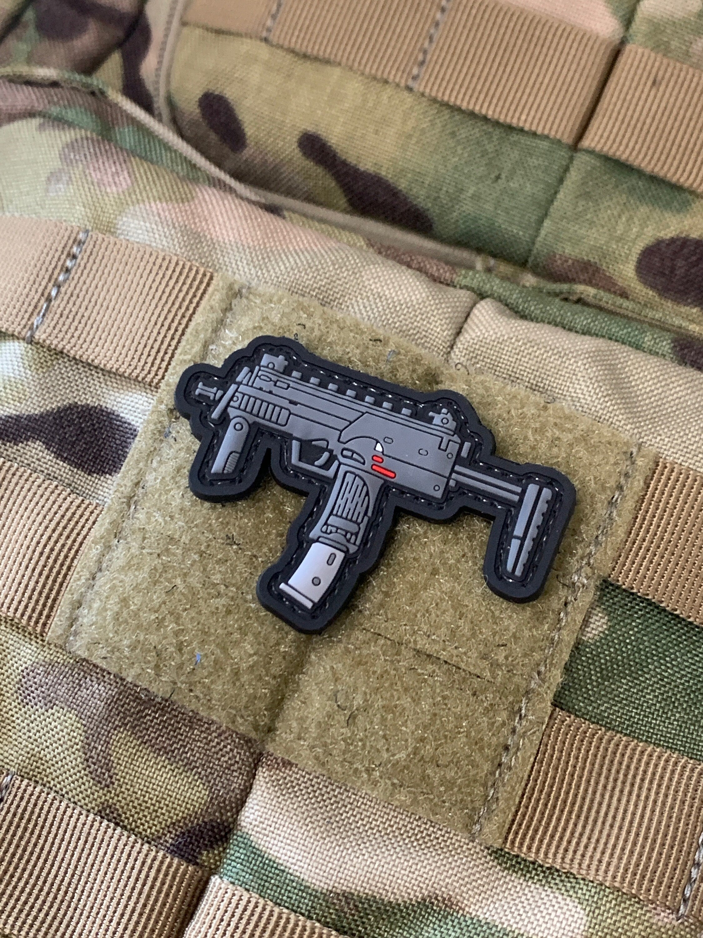 Mini Gun Series PVC Morale Patch: H&amp;K MP7 / Black