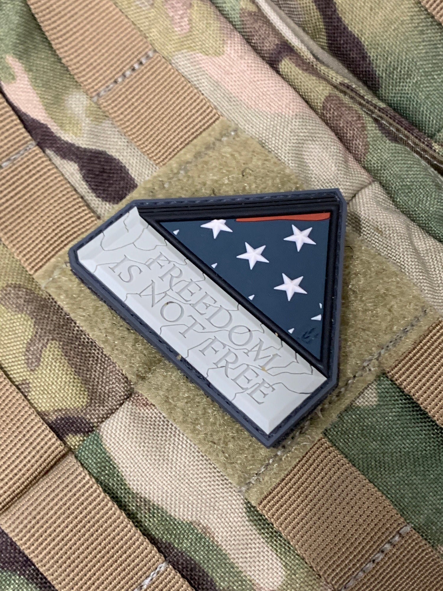 Freedom Is Not Free Folded Flag - (PVC) Morale Patch