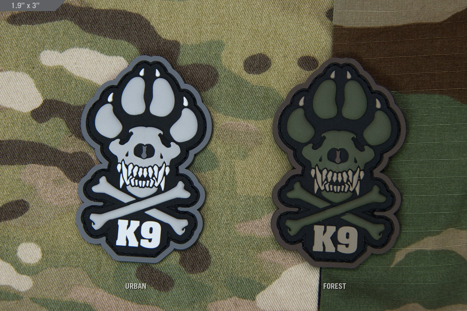 K9 3 Inch Paw - (PVC) Morale Patch