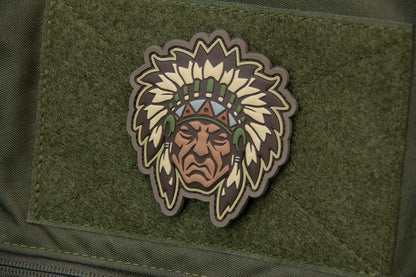 Native American Warrior Head - (PVC) Morale Patch