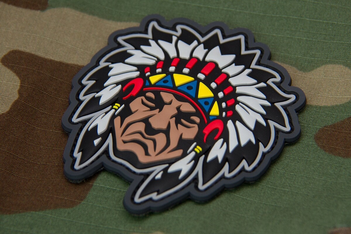 Native American Warrior Head - (PVC) Morale Patch