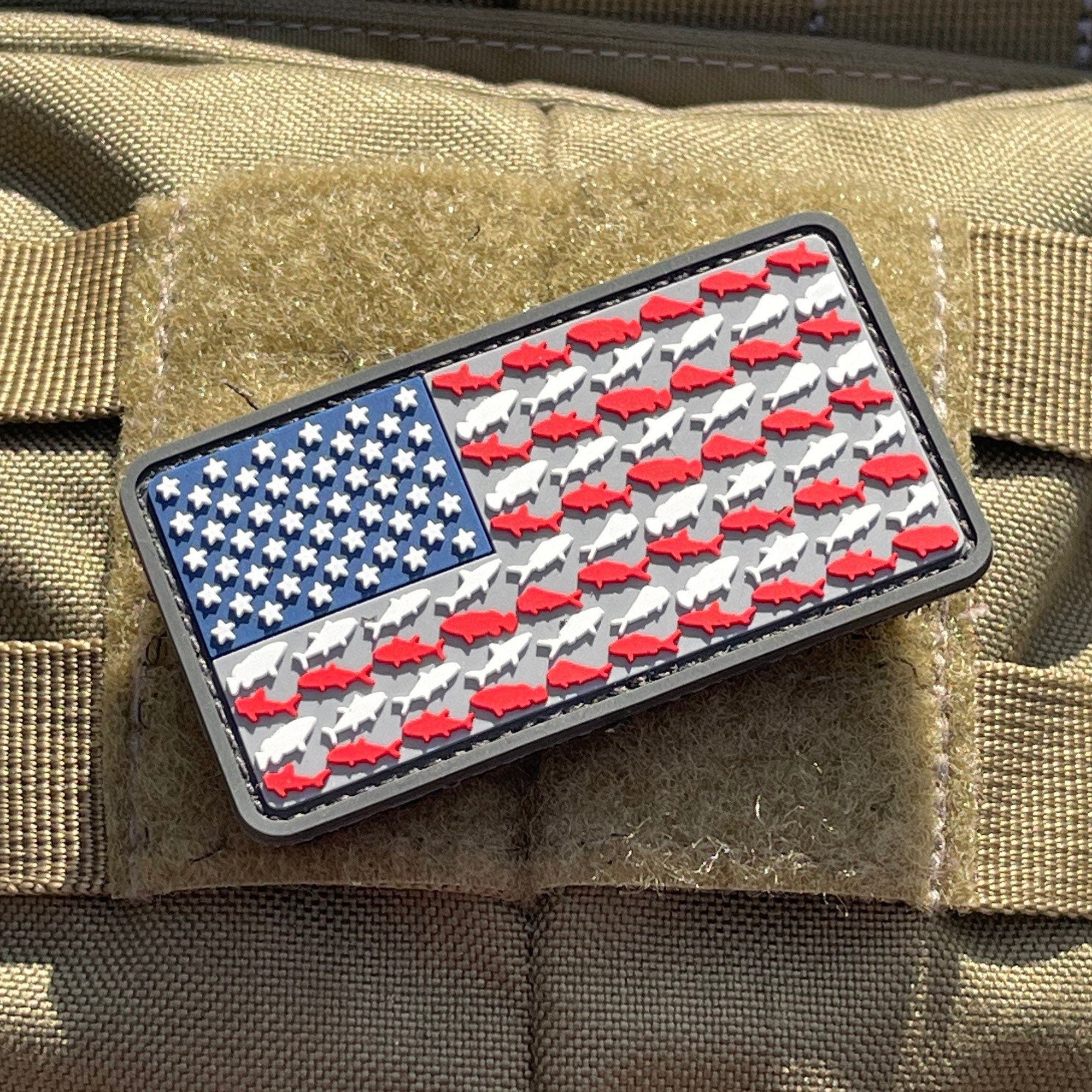 Fishing US Flag - (PVC) Morale Patch