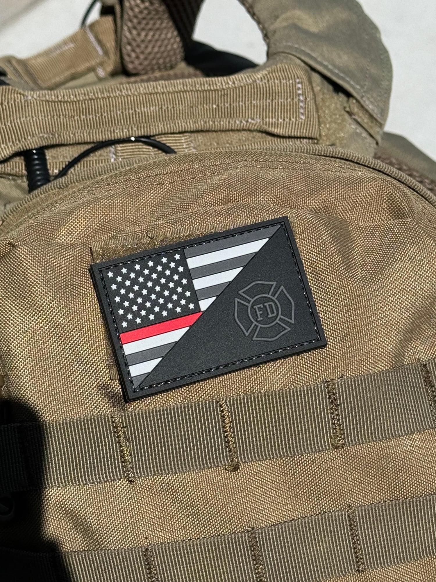 US Flag W/Fire Department Logo (PVC) Morale Patch