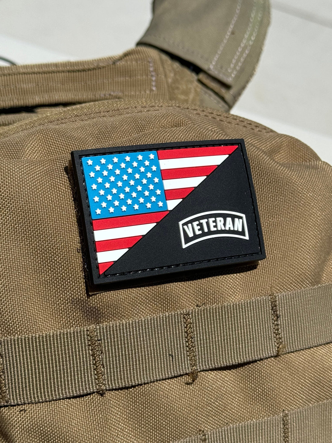 US Flag W/Veteran Logo (PVC) Morale Patch