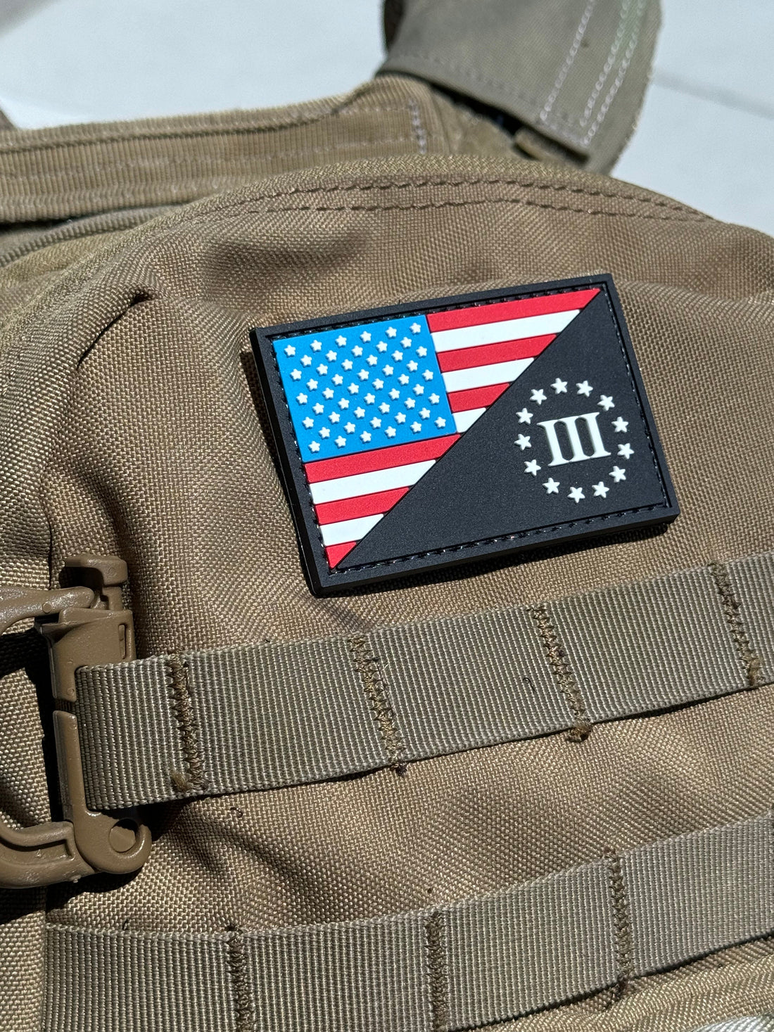 US Flag W/Three Percenter (PVC) Morale Patch