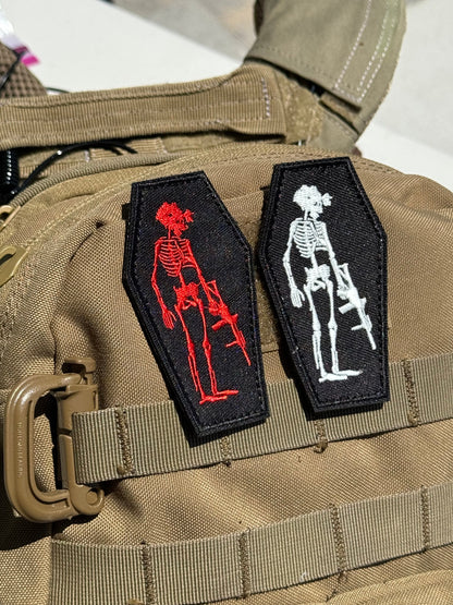 Skeleton Operator in Coffin - Embroidered Morale Patch