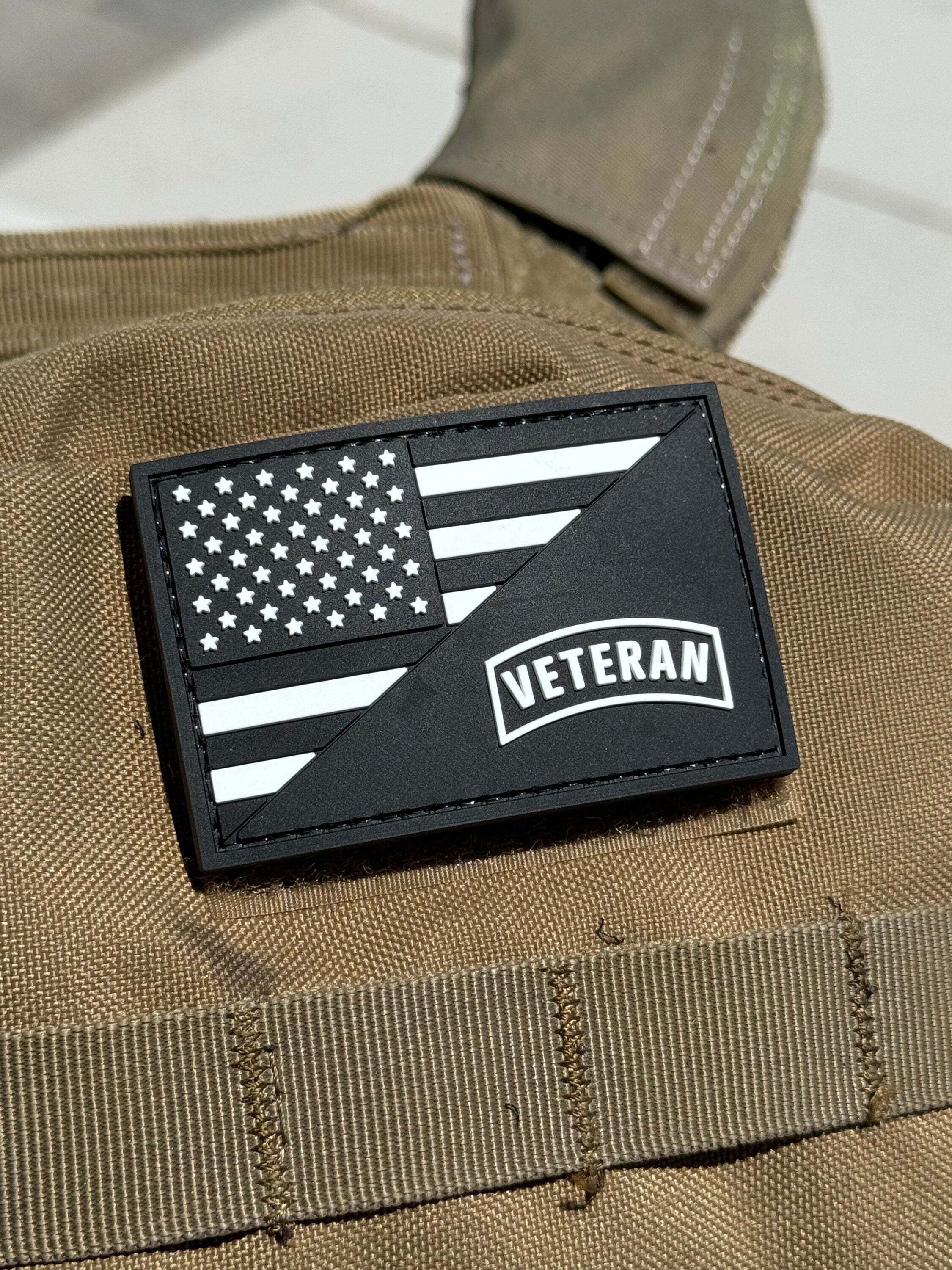 US Flag W/Veteran Logo (PVC) Morale Patch